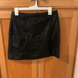 Black leather skirt